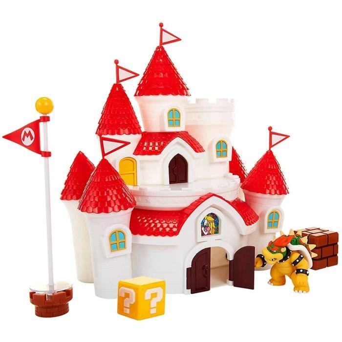 Playset Château Royaume du Champignon - JAKKS PACIFIC - Super Mario - Rouge - Enfant