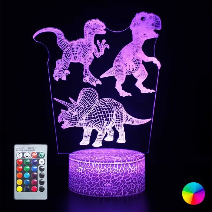 Lampe De Nuit Dinosaure Enfant Lampe De Chevet Veilleuse Led Telecommande 16 Couleurs Et Controle Tactile Garcon Fille Cdiscount Maison