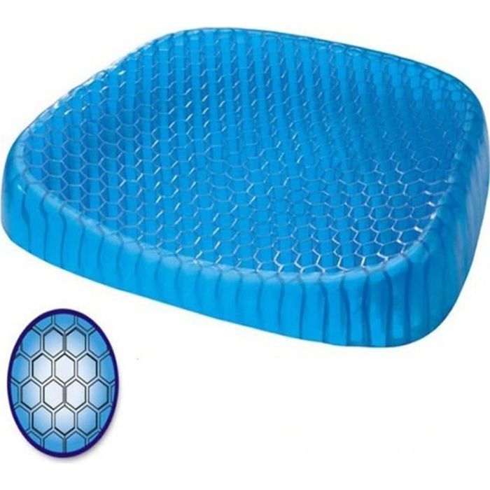 Coussin Assise Siège Orthopédique en Gel Soulager Fatique Douleur BLEU