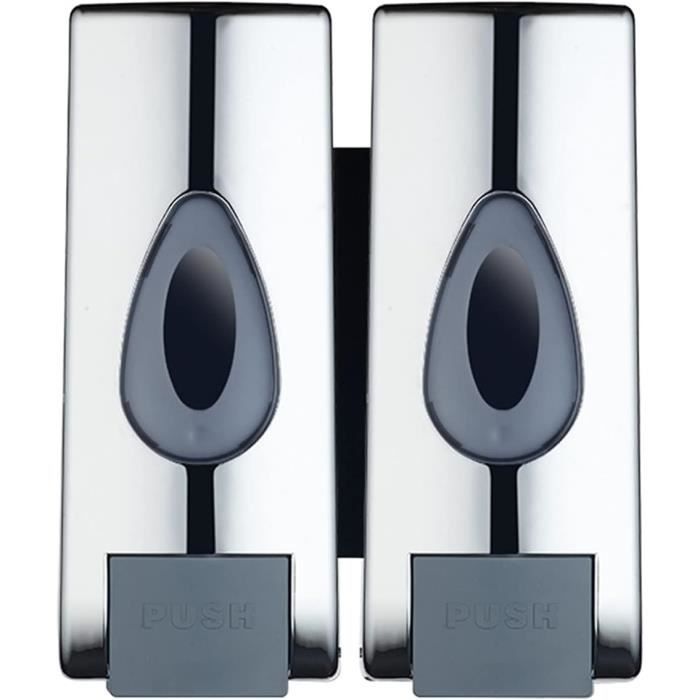 Distributeur Savon Mural Inox - Fixation Vis/Autocollant - Salle De Bain Maison Hôtel