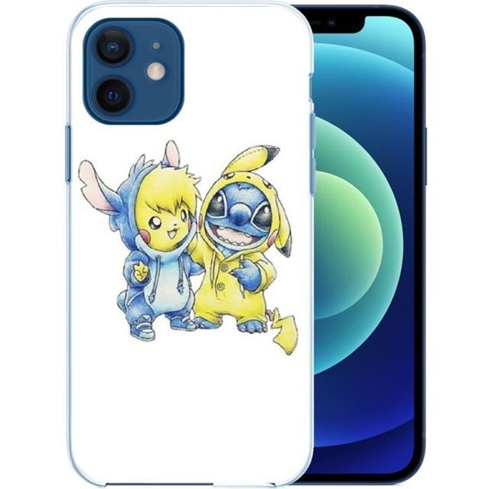 Coque pour iPhone 12 - Stitch Pikachu Bébé