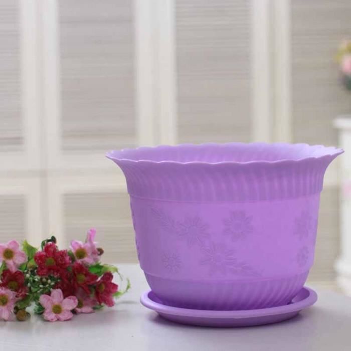 Version Violet - XL - Pot De Fleurs Rond En Plastique Coloré 1 Pièce |  Décor Maison Bureau, Bac À Plantes Vertes Artificielles, - Cdiscount Jardin