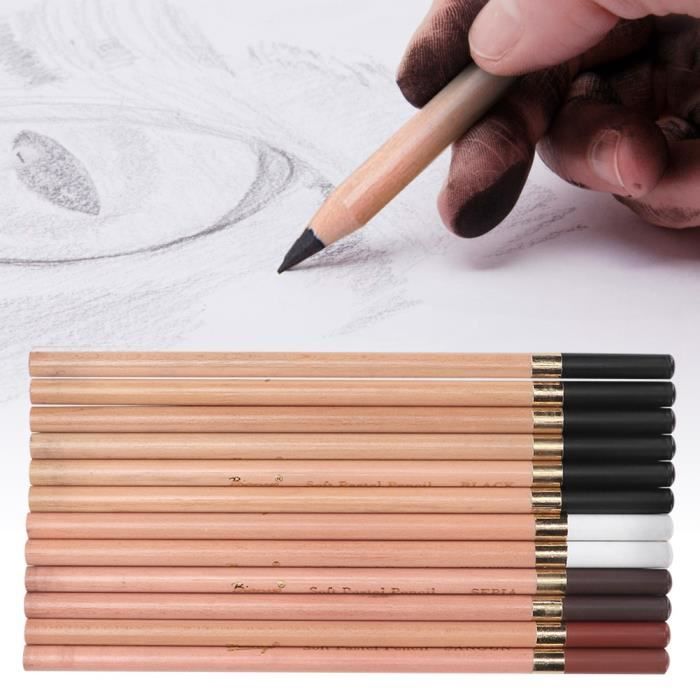 12 classés Crayons Dessin Croquis tons Nuances Art Artiste Photo crayon dessin