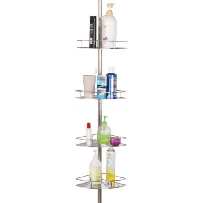 Flyelf Étagère dangle de Douche Télescopique en Acier Inoxydable,sans Perçage 4 Paniers Hauteur Réglable avec 3/4 Paniers pour Salle de Bain et Cuisine Flyelf Étagère dangle de Douche Télescopique en Acier Inoxydable,sans Perçage 4 Paniers Hauteur Réglable avec 3/4 Paniers pour Salle de Bain et Cuisine