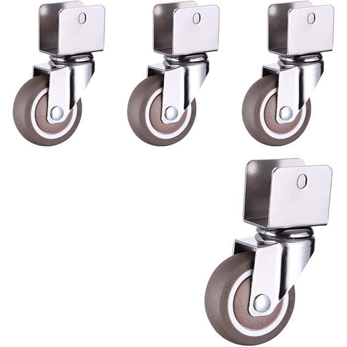 Roulettes Pivotantes Polyuréthane 5,1cm - Lot De 4 - Charge 150kg - Pour Meubles