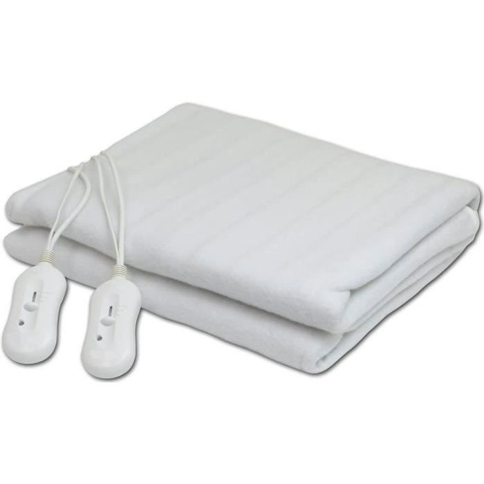 Surmatelas Chauffant Livoo 2 Places - 160x140 Cm, 60W - 3 Niveaux De Chaleur (35-55°C) - Lavable Machine - Élastiques De Fixation