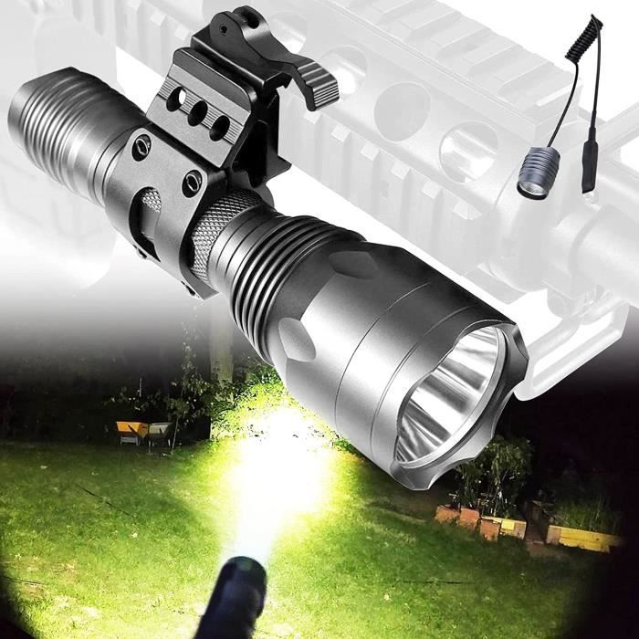 Hunter Lampe de poche LED blanche à mode unique 500 lumens 150 m avec  support décalé pour carabine Airsoft AR 15 Fusil de [542] - Cdiscount  Bricolage