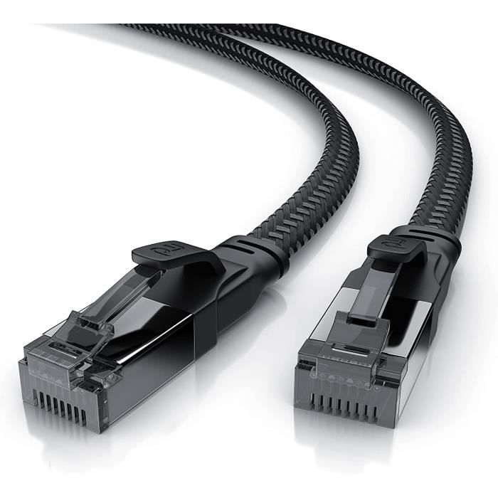 CSL - 1m Câble réseau plat Cat 8.1 40Gbits, Câble Ethernet Cat 8