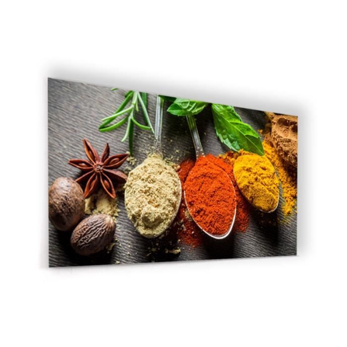 Fond De Hotte Poudre D Epices En Verre De Synthese L 120 X H 70 Cm Achat Vente Credence Fond De Hotte Poudre Cdiscount