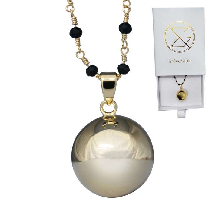 Bola De Grossesse Or Lisse Avec Chaine Charlotte Chaine Perlee Cristal Noir Plaquee Or Coffret Cadeau Femme Enceinte Cdiscount Puericulture Eveil Bebe