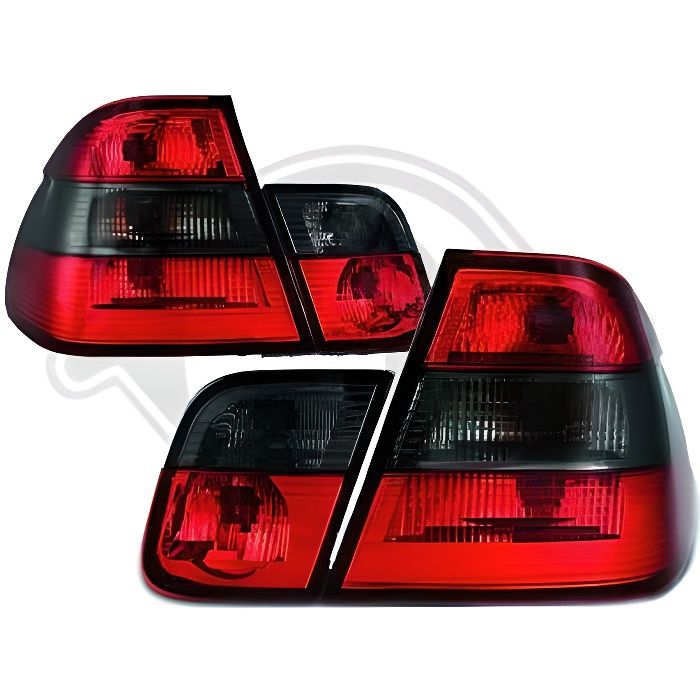 1214497 , Paire de feux arrière rouge - noir pour BMW SERIE 3 Berline de type E46 de 1998 a 2001