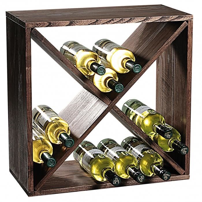 etagere carre pour bouteilles a vin 4 compartiments cdiscount maison