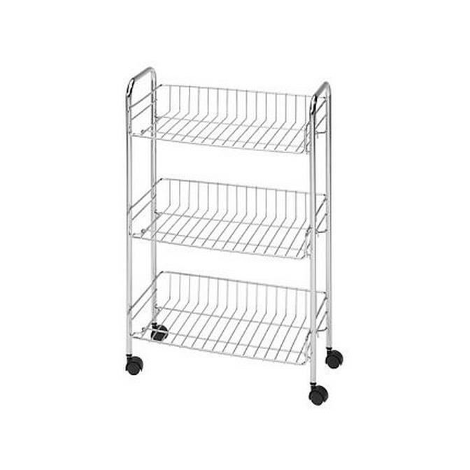 Chariot De Salle De Bain Desserte Sur Roulettes 3 Etages Acier