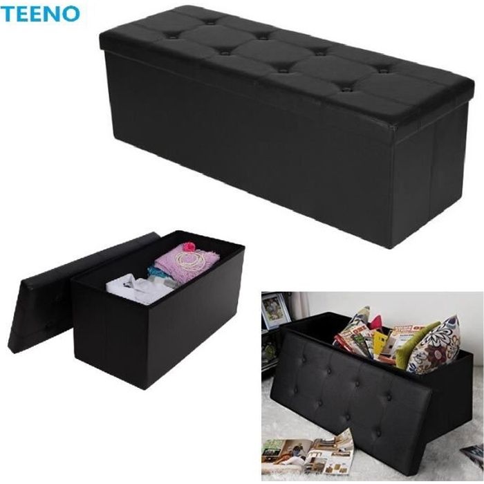 Pouffe Coffre Noir Achat Vente Pas Cher