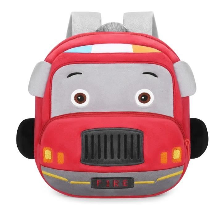 Sac à Dos Enfant Garderie Maternelle Sac Creche Sac Petite Voiture École  Cartoon Mignon pour bébé garçon 1-3 Ans,Camion de Pompier