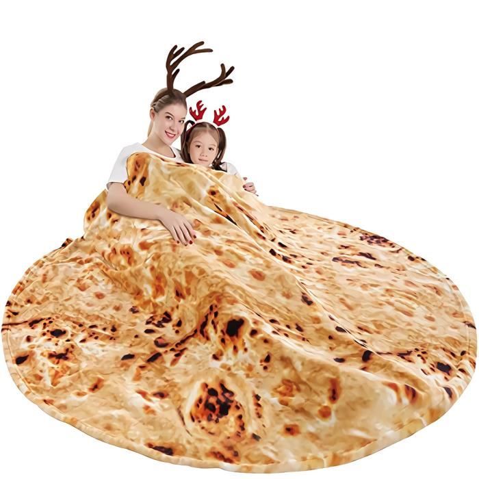 Nouvelle Couverture Adulte nouveauté réaliste Food burritos Tortillas Couverture Peluche Ronde