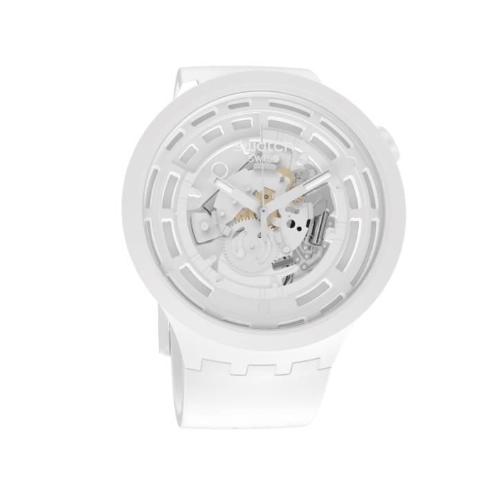 Swatch orologio C-WHITE Originals Bioceramic 47mm SB03W100