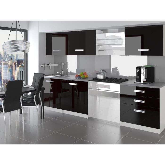 alto cuisine complete modulaire lineaire l 180 cm 6 pcs plan de travail inclus meubles cuisine noir gris cdiscount maison