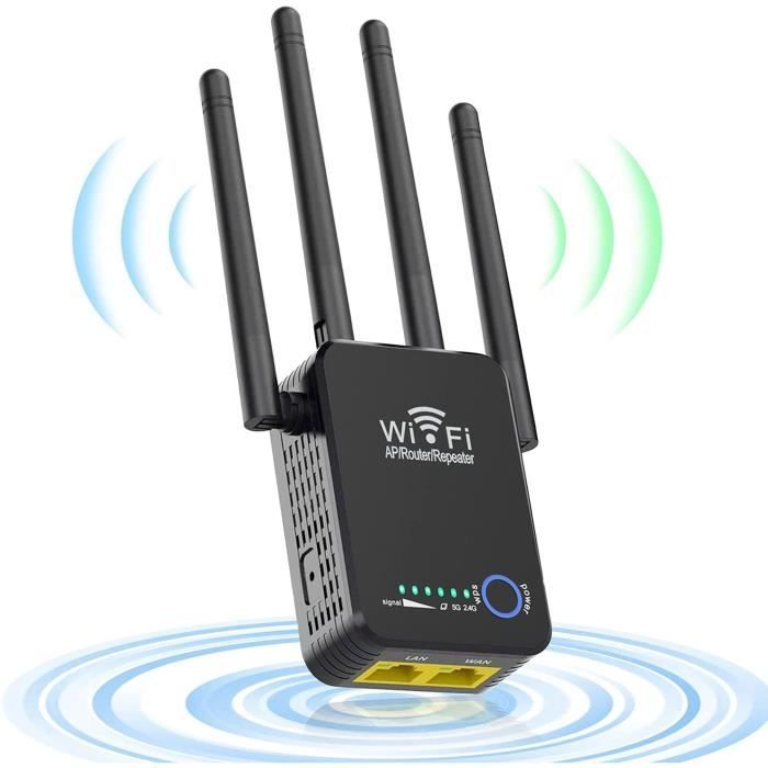 Amplificateur WiFi 1200 Mbps - Répéteur Sans Fil 5G - Blanc - Neuf