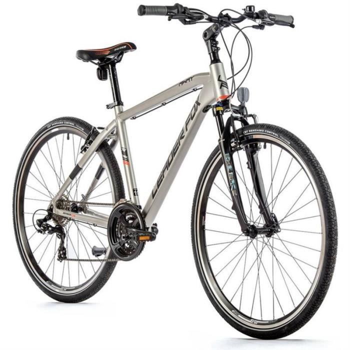 Vélo électrique VTC 28 musculaire Leader Fox Away 2022 19 7V - argent - 175/183 cm