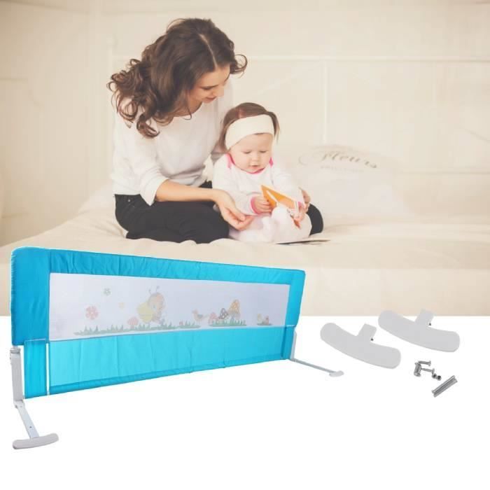 150cm Garde Corps De Barriere De Securite De Rail De Lit D Enfant Bleu Bedrail Se Pliant De Protection D Enfant Zoo Cdiscount Puericulture Eveil Bebe