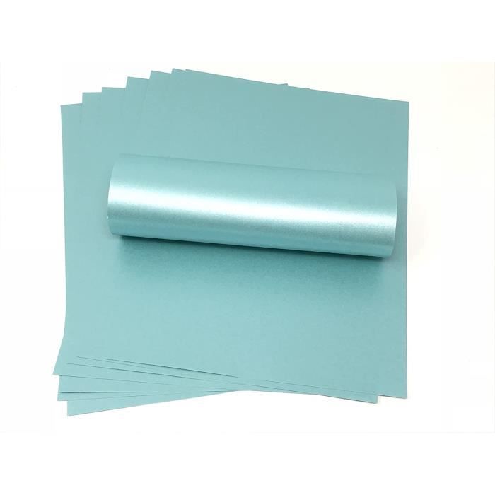 20 feuilles de papier brillant nacré A4 bleu-vert de 100g-m² pour  imprimantes jet d'encre et laser - Cdiscount Informatique
