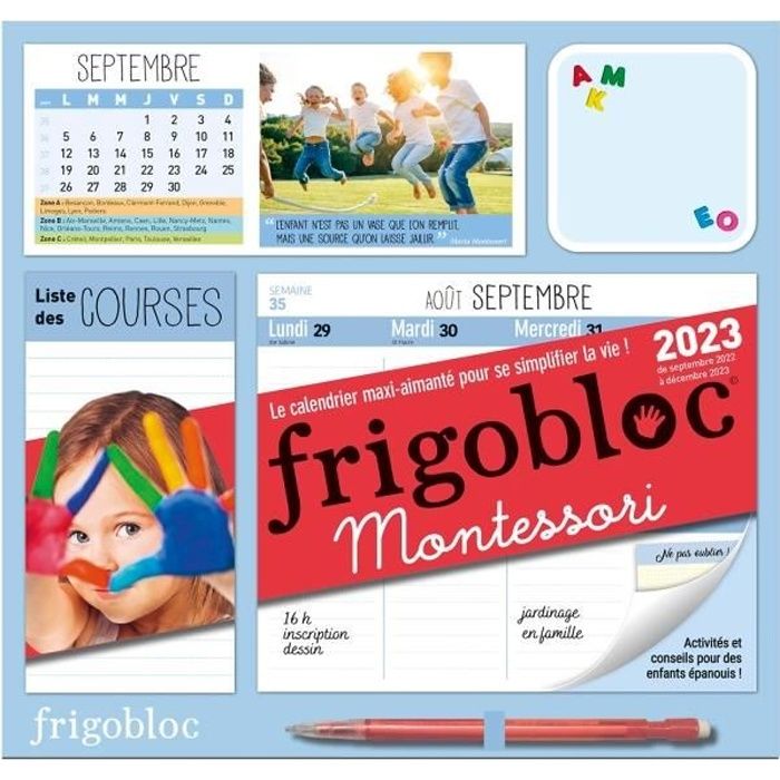 Frigobloc Hebdomadaire 2023 Montessori - Cdiscount