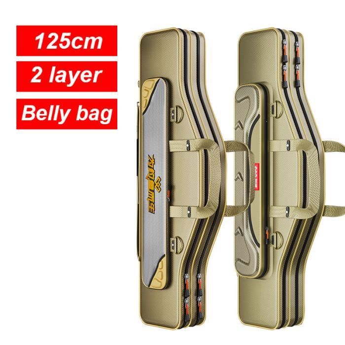 Sac De Transport Pour Canne à Pêche Pliable 150 Cm - 3 Compartiments, Tissu Oxford - Noir Ou Vert Militaire