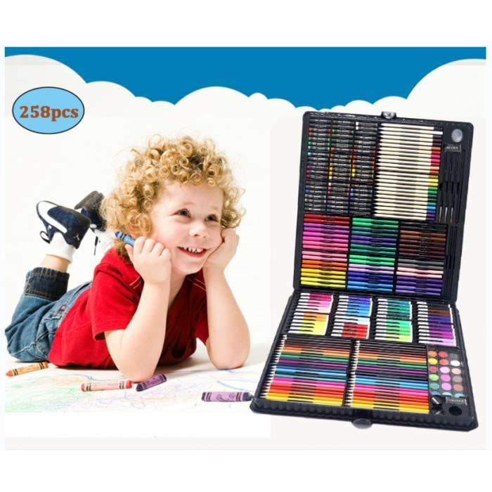 Malette Dessin Enfant 258 pcs, Malette Coloriage Enfant Coffret Dessin et  Peinture Cadeau Créatif pour Débutants Filles Garçons