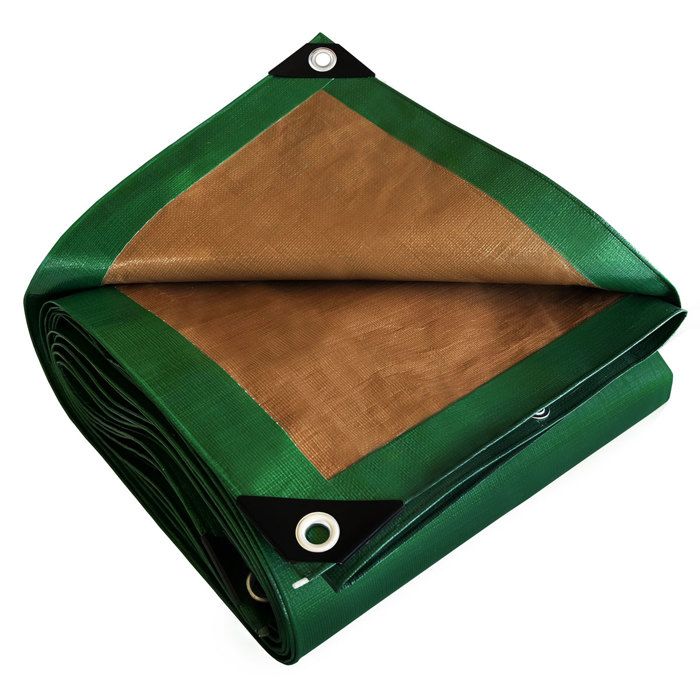 Bâche Jardin 6x10 M SR150JD Bleue Et Verte - Haute Qualité - Bâche D'extérieur Imperméable Avec Oeillets TECPLAST - Gamm Vert