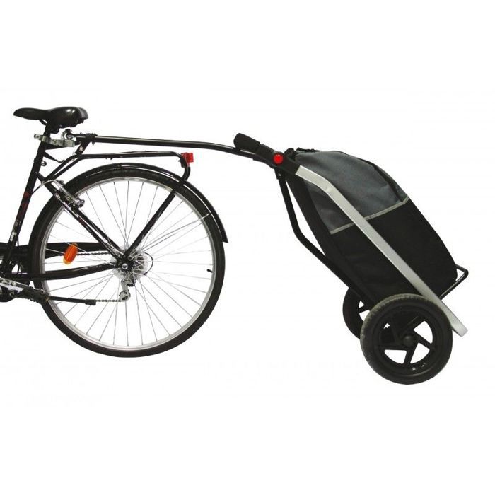 Sac de transport vélo shopping trailer - BIKE ORIGINAL - Mixte - 20 Kg MAX - Noir et gris