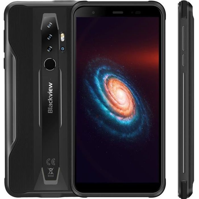 Vente T&eacute;l&eacute;phone portable Blackview BV6800 Pro Smartphone 64Go 5.7" Batterie 6580mAh Supporte Recharge Sans Fil IP68 étanche 4G - Noir pas cher