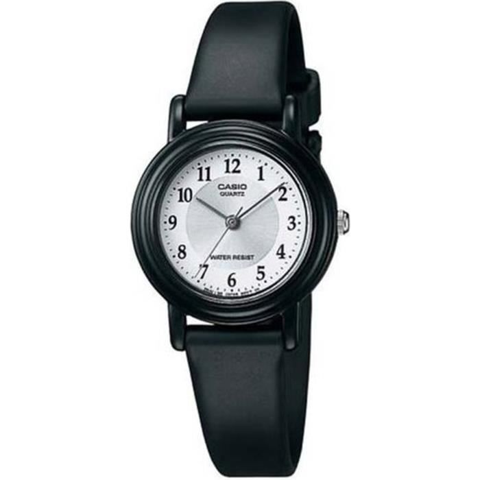 Montre Casio - Femme - Etanchéité 10 Atm - Quartz - Verre minéral - Noir - Acier Montre Casio - Femme - Etanchéité 10 Atm - Quartz - Verre minéral - Noir - Acier