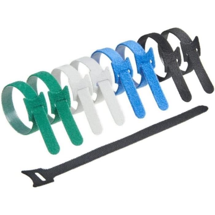100 Attaches Auto-agrippantes (velcro) Réutilisables - 6 Et 8 Pouces, 6 Couleurs - Pour Câbles