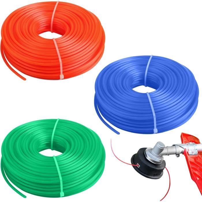 BIGP Fil De Tondeuse En Acier 3 Mm X 40 Mètres, Fil De Tondeuse, Bobine De Fil D'acier Robuste