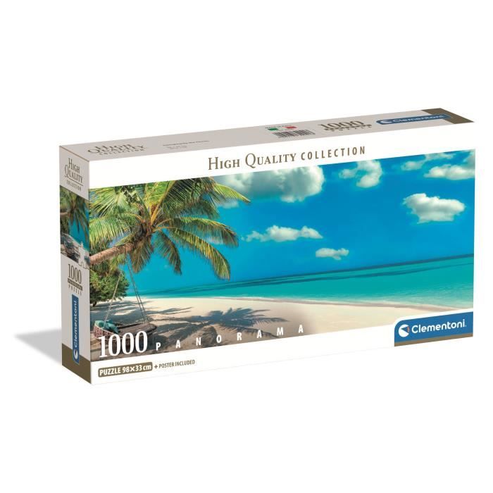 Puzzle Compact 1000 pièces Panorama : Balançoire au bord de 'océan Clementoni Puzzles