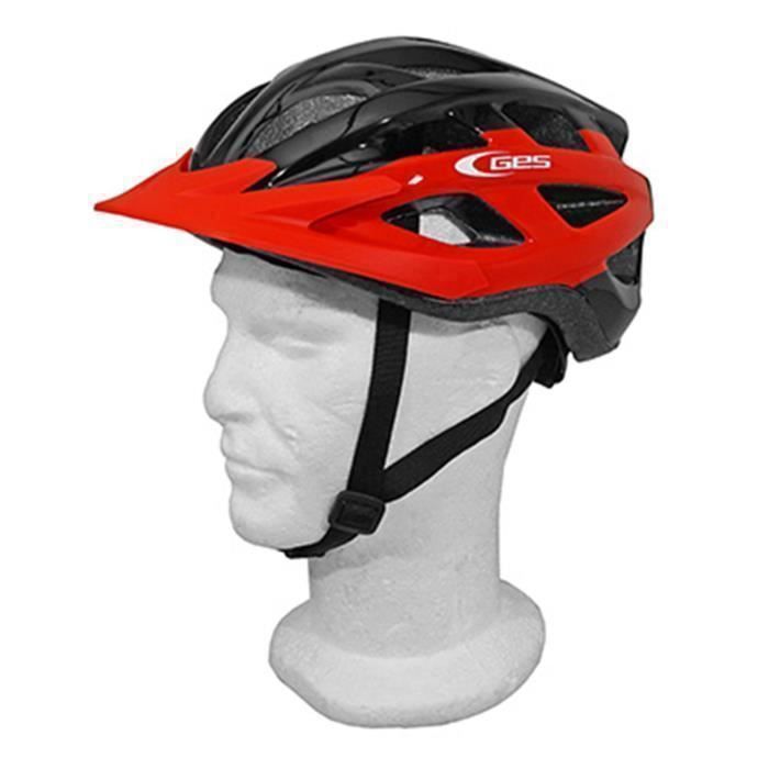 CASQUE VELO ADULTE GES CITY VARIK ROUGE NOIR TAILLE 54 58 AVEC