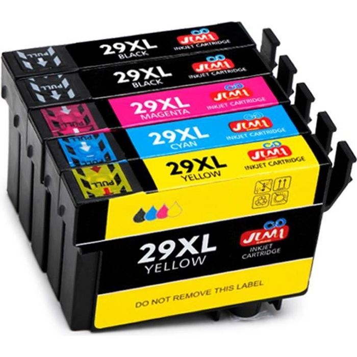 Epson 29XL Noir et Couleur, Lot de 4 cartouches encre compatibles Fraise  (T2996)