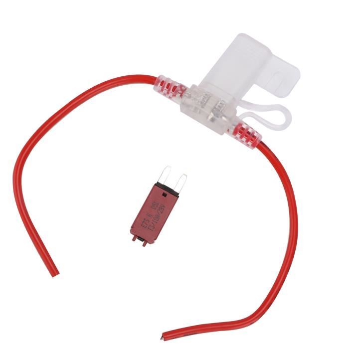 Lot De 5 Porte-fusibles étanches - Pour Voiture, Bateau - Compatible Fusibles ATC/ATO 2A à 50A, Câble 30 Cm - 10