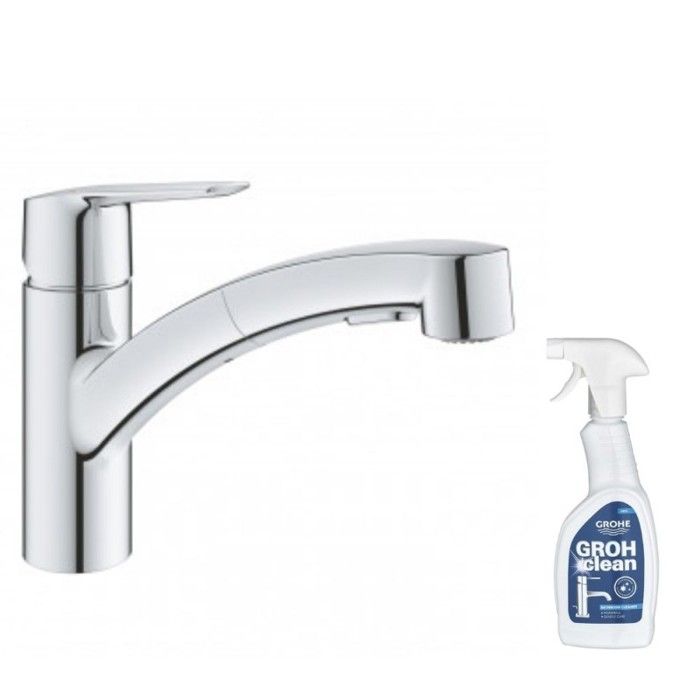 Grohe Robinet de cusine avec douchette Start 2021 + nettoyant GrohClean