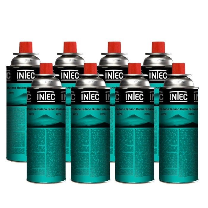 Pack 8 Cartouches Gaz Butane 250g ALPENTECH - Bouteilles Encliquetables Réchaud Désherbeur