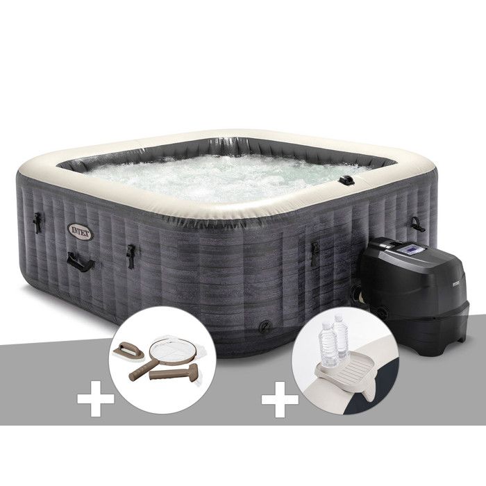 Intex Kit Spa Gonflable PureSpa Ardoise Verre