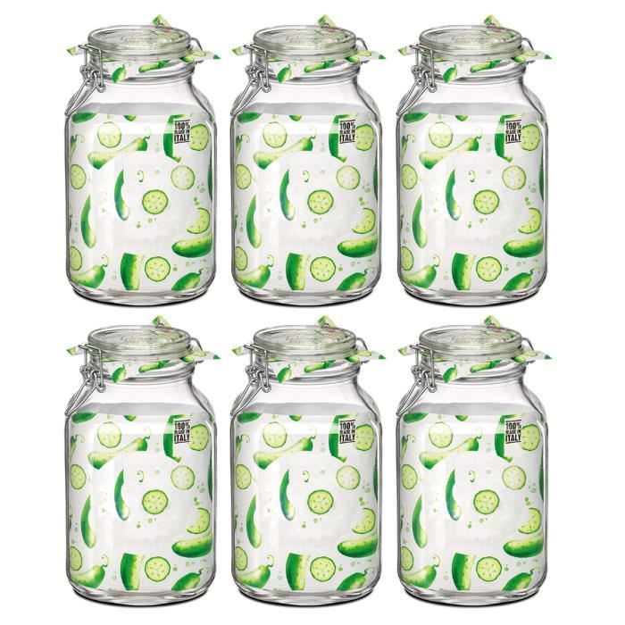 Astralong Lot De 6 Bocaux En Verre Hermétiques 500ml, Pots En
