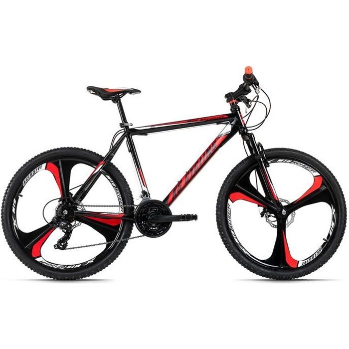 VTT semi-rigide 26'' Sharp noir-rouge KS Cycling - 21 vitesses - Chemins et sentiers