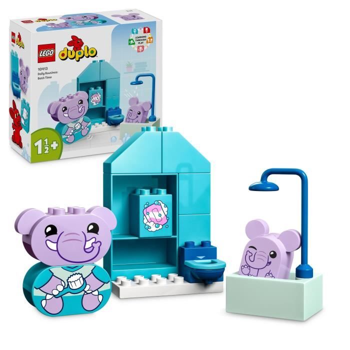 LEGO® 10413 DUPLO My First Mes Rituels Quotidiens - Le Bain, Jouet Éducatif pour Bébés, Inclut 2 Fig