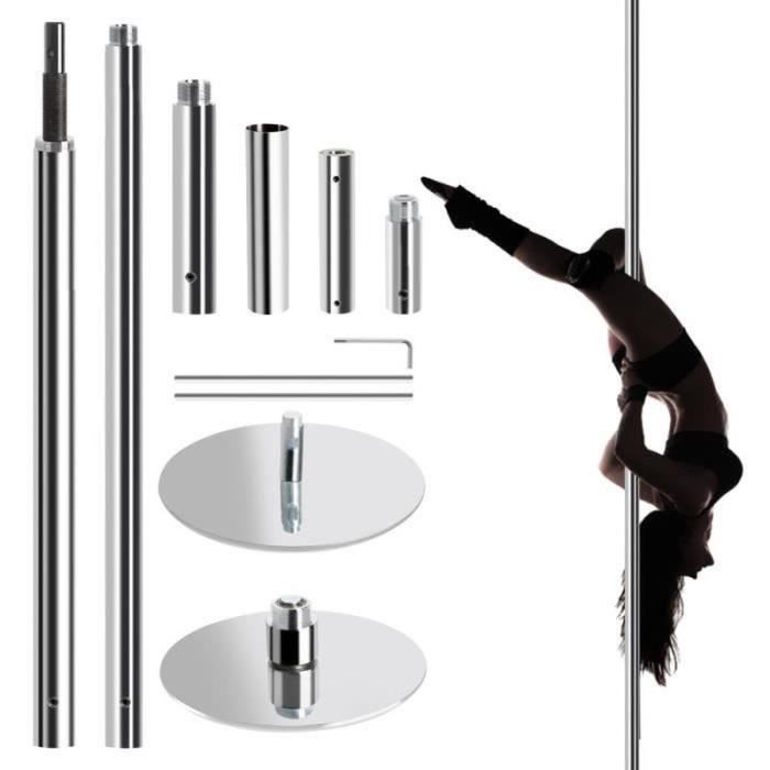 BARRE DE POLE DANCE Barre Pôle de Danse Hauteur Réglable 2225280 cm Statique et Rotative Charge