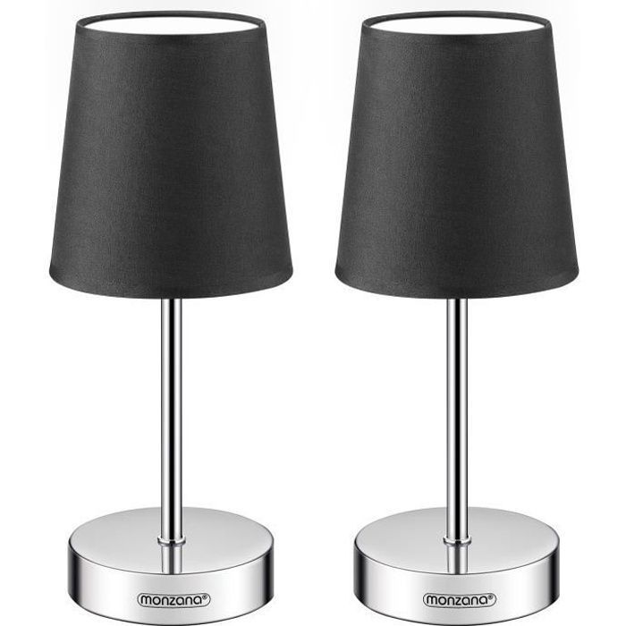 Monzana Set de 2 Lampe de table Anthracite avec abat-jour lampe de chevet interrupteur E14 pour chambre salon décoration Monzana Set de 2 Lampe de table Anthracite avec abat-jour lampe de chevet interrupteur E14 pour chambre salon décoration