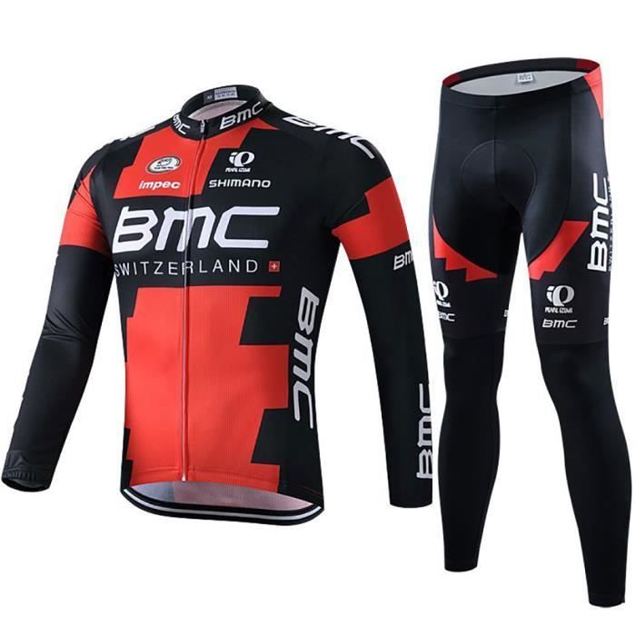 BMC Maillot de Cyclisme Manches Longues + Cuissard Vélo - Prix pas cher -  Cdiscount