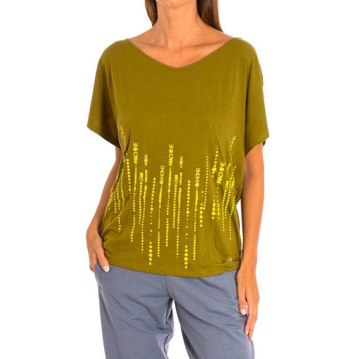 T-shirt de sport à manches courtes pour femme Z1T00463-Olive verte