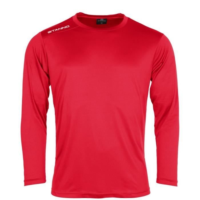 t-shirt manches longues stanno field - rouge - taille l - football - respirant